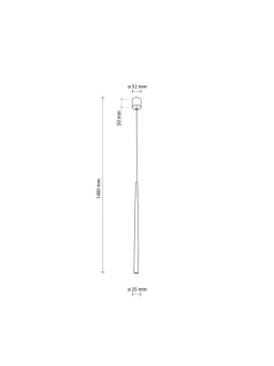 Pendelleuchte Ø 5.2 x (T)140 cm in Schwarz