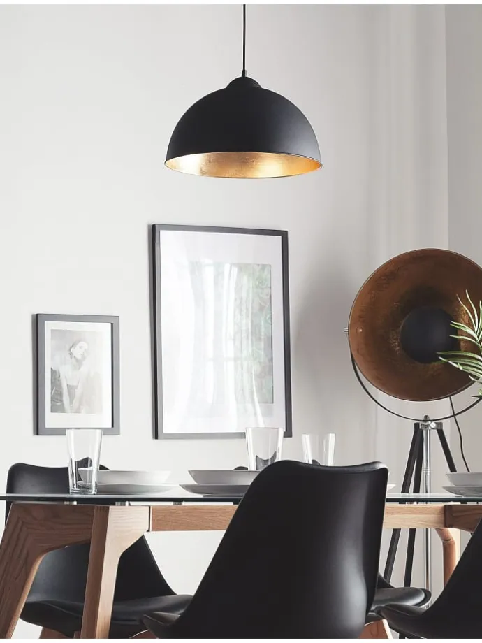 Pendelleuchten CETINA in Schwarz/Gold - (W) 40 x (H) 129 x (L) 40 cm