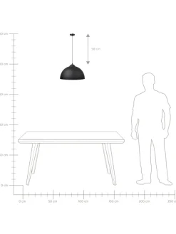 Pendelleuchten CETINA in Schwarz/Gold - (W) 40 x (H) 129 x (L) 40 cm