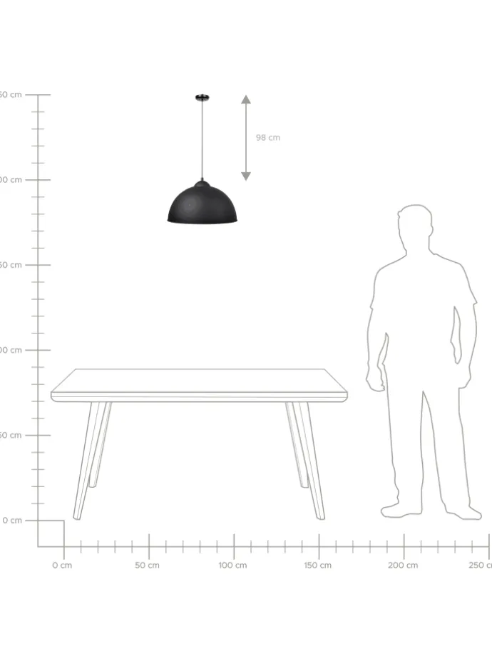 Pendelleuchten CETINA in Schwarz/Gold - (W) 40 x (H) 129 x (L) 40 cm