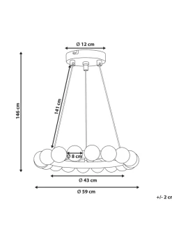 Pendelleuchten GEORGES in Gold - (W) 59 x (H) 146 x (L) 59 cm