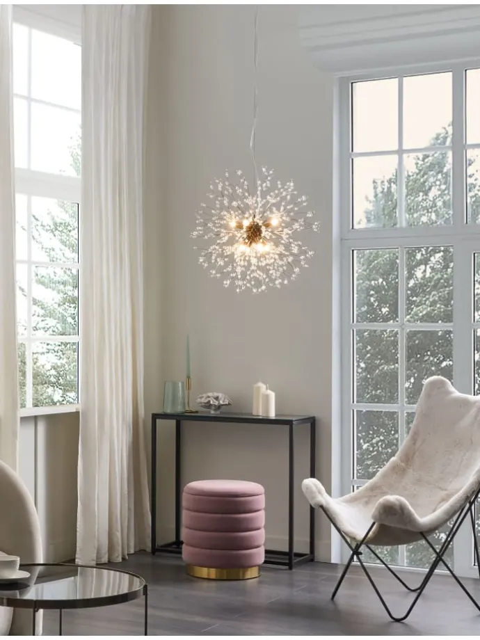 Pendelleuchten TOROLA in Gold/Transparent - (W) 56 x (H) 192 x (L) 56 cm