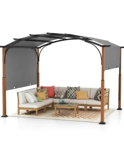 Pergola mit ausziehbarem Dach 3,6x3m in Grau