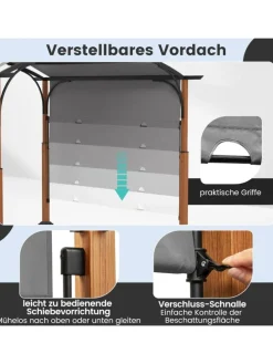 Pergola mit ausziehbarem Dach 3,6x3m in Grau