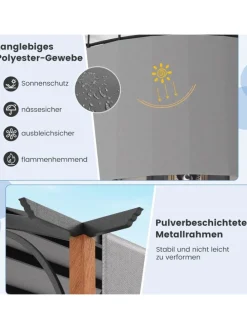 Pergola mit ausziehbarem Dach 3,6x3m in Grau
