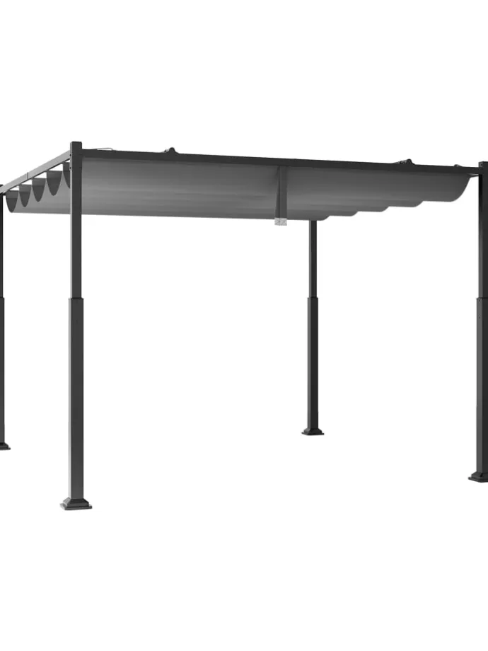 Pergola mit Schiebedach 3,1x3,1m in Grau