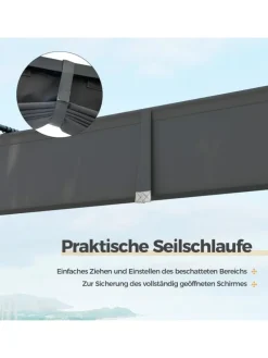 Pergola mit Schiebedach 3,1x3,1m in Grau