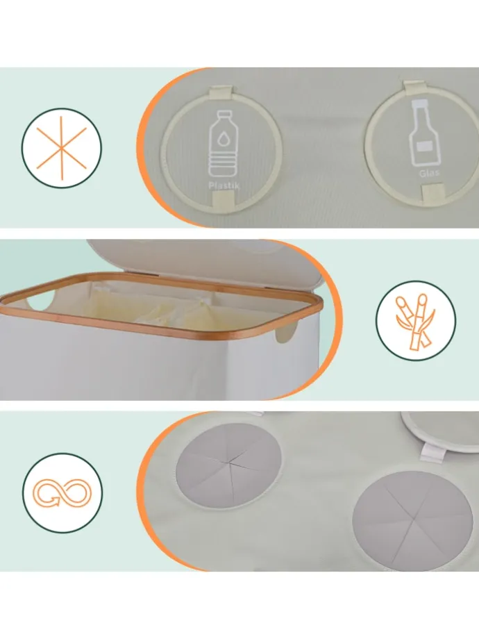 Pfandflaschen-Sammelbehälter in Beige - 140 Liter