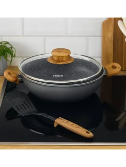 Pfannenwender in Schwarz/ Hellbraun - (L)33 cm