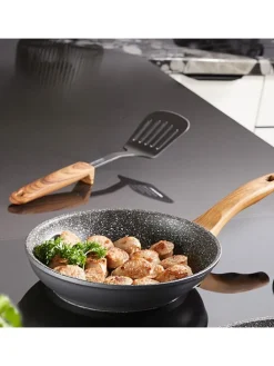 Pfannenwender in Schwarz/ Hellbraun - (L)33 cm