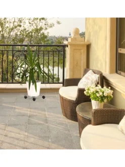 Pflanzenroller in Silber - (H)6 x Ø 32 cm