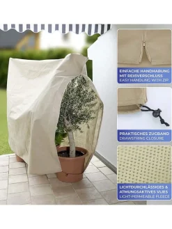 Pflanzenschutz in Beige - (B)240 x (H)200 cm