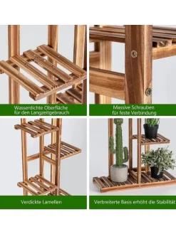 Pflanzenständer 6 Ebenen in Braun