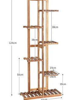 Pflanzenständer 6 Ebenen in Braun