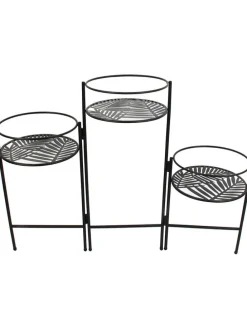 Pflanzenständer in Schwarz - (B)66,5 x (H)50 x (T)21 cm