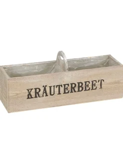 Pflanzkasten ''Kräuterbeet'' in Beige - (B)42 x (H)12 x (T)13 cm