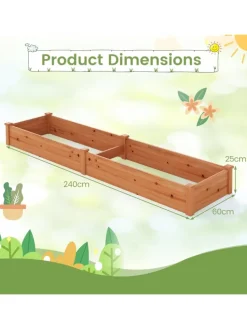 Pflanzkasten 240x60x25cm in Orange