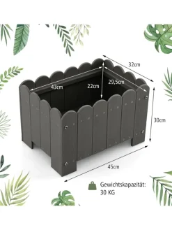 Pflanzkübel 2er Set HDPE 45x32x30cm in Grau