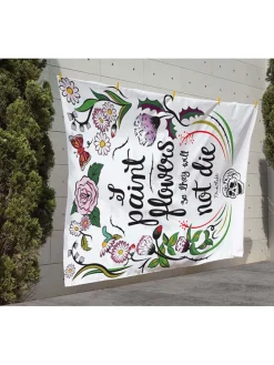 Picknickdecke "Frida Flowers" in Weiß/ Bunt - (L)170 x (B)140 cm