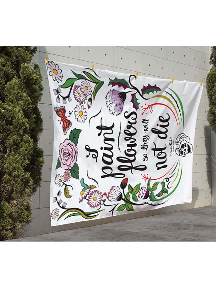 Picknickdecke "Frida Flowers" in Weiß/ Bunt - (L)170 x (B)140 cm