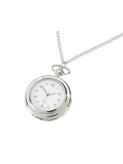 Pillendose-Taschenuhr in Silber - (L)84,5 cm