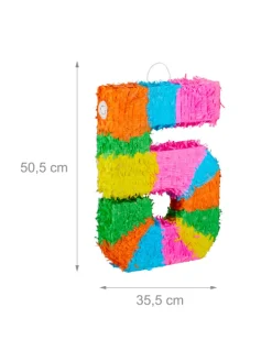 Pinata Zahl 5 in Bunt
