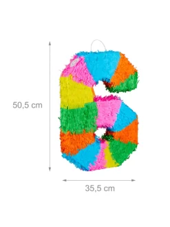 Pinata Zahl 6 in Bunt