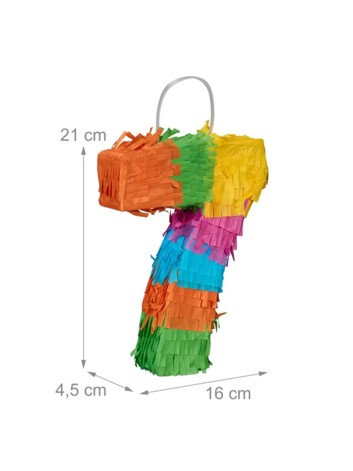 Pinata "Zahl 7" in Bunt