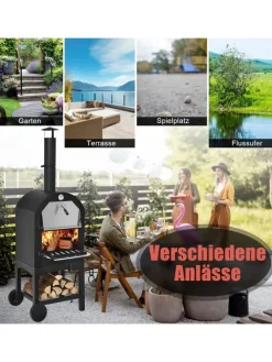 Pizzaofen Outdoor in Schwarz