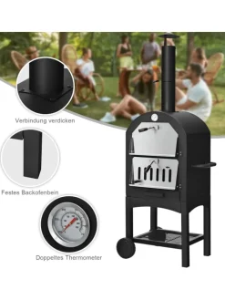 Pizzaofen Outdoor in Schwarz