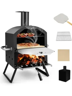 Pizzaofen Outdoor in Schwarz