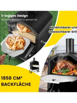 Pizzaofen Outdoor in Schwarz