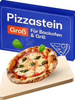 Pizzastein eckig für Backofen und Grill - Für knusprigen Boden -