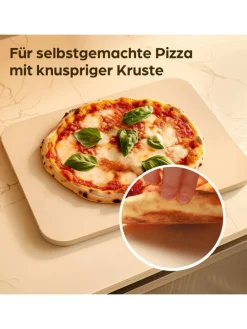 Pizzastein eckig für Backofen und Grill - Für knusprigen Boden -