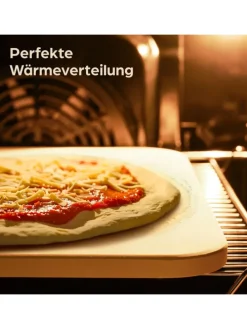 Pizzastein eckig für Backofen und Grill - Für knusprigen Boden -