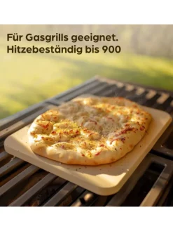 Pizzastein eckig für Backofen und Grill - Für knusprigen Boden -