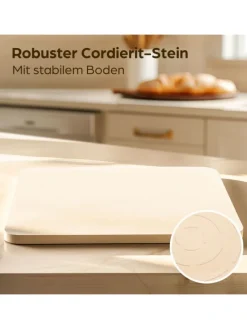 Pizzastein eckig für Backofen und Grill - Für knusprigen Boden -