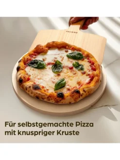 Pizzastein für Backofen & Gasgrill inkl. Pizzasschieber - 2er Set