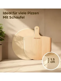 Pizzastein für Backofen & Gasgrill inkl. Pizzasschieber - 2er Set