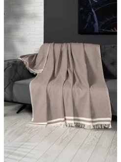 Plaid "Alinda" in Braun/ Creme