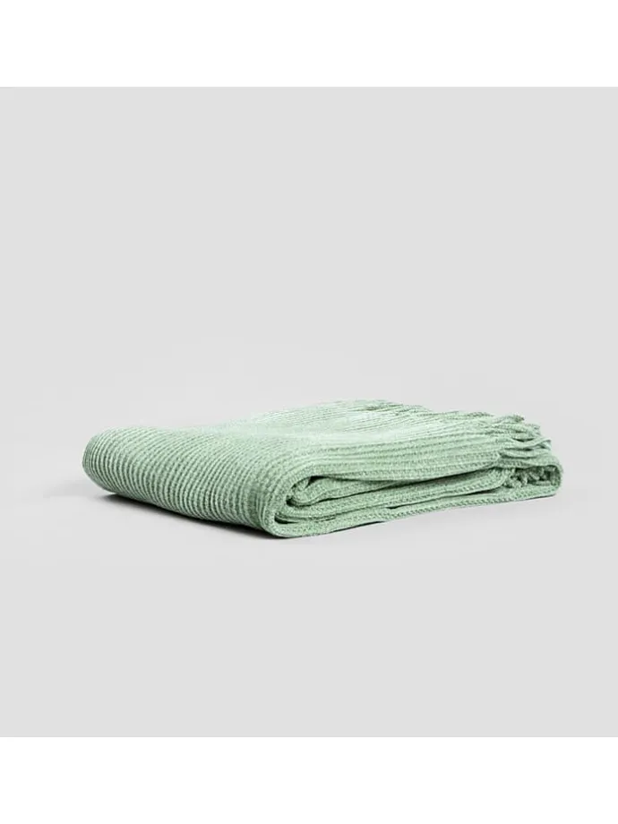 Plaid "Chenille" in Hellgrün - (L)170 x (B)130 cm