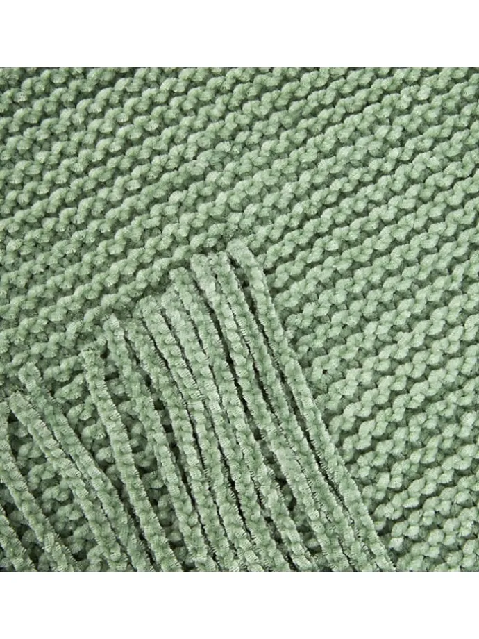 Plaid "Chenille" in Hellgrün - (L)170 x (B)130 cm