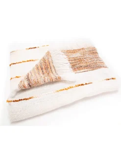 Plaid "Ecochic" in Weiß/ Orange - (L)170 x (B)130 cm