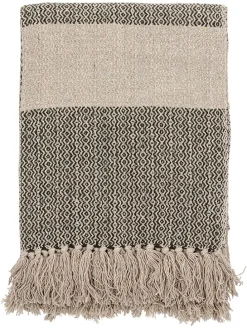Plaid "Fidan" in Grün/ Beige - (L)160 x (B)130 cm