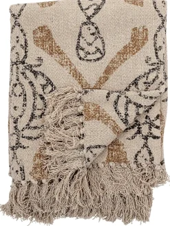 Plaid "Freddy" in Beige - (L)160 x (B)130 cm