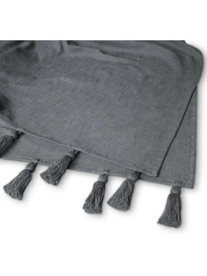 Plaid "Funny Frays" in Anthrazit - (L)170 x (B)130 cm