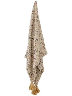 Plaid in Beige/ Gelb - (L)160 x (B)130 cm