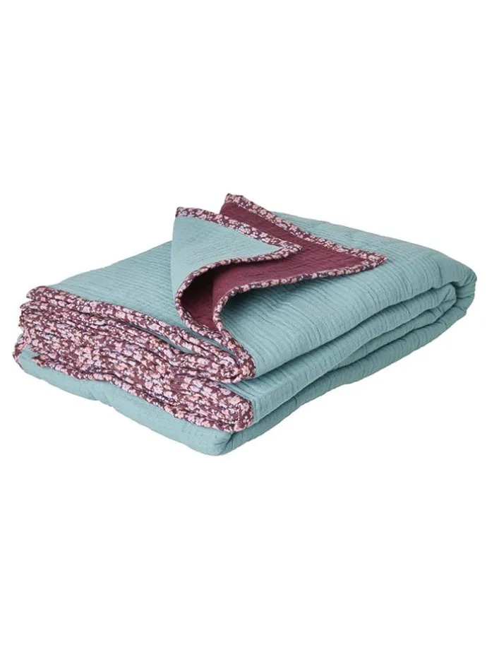 Plaid in Mint/ Lila - (L)200 x (B)140 cm