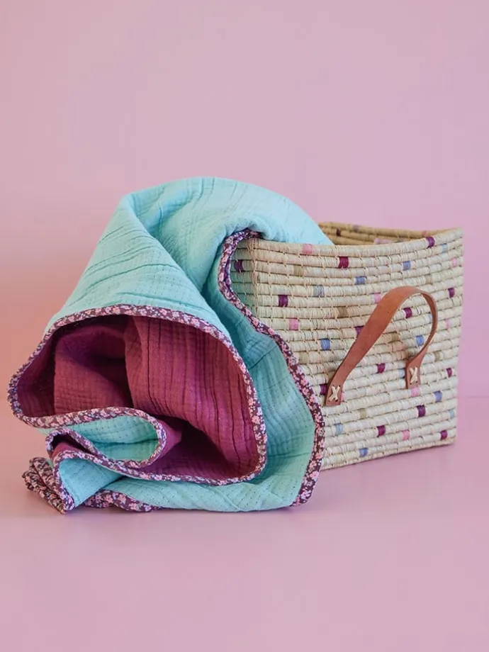 Plaid in Mint/ Lila - (L)200 x (B)140 cm