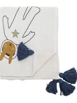 Plaid "Space" in Weiß/ Dunkelblau - (L)160 x (B)130 cm